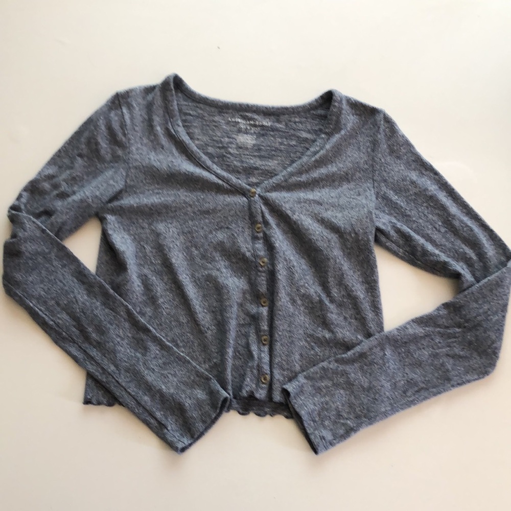American Eagle Soft and Sexy Plush Blue Cardigan